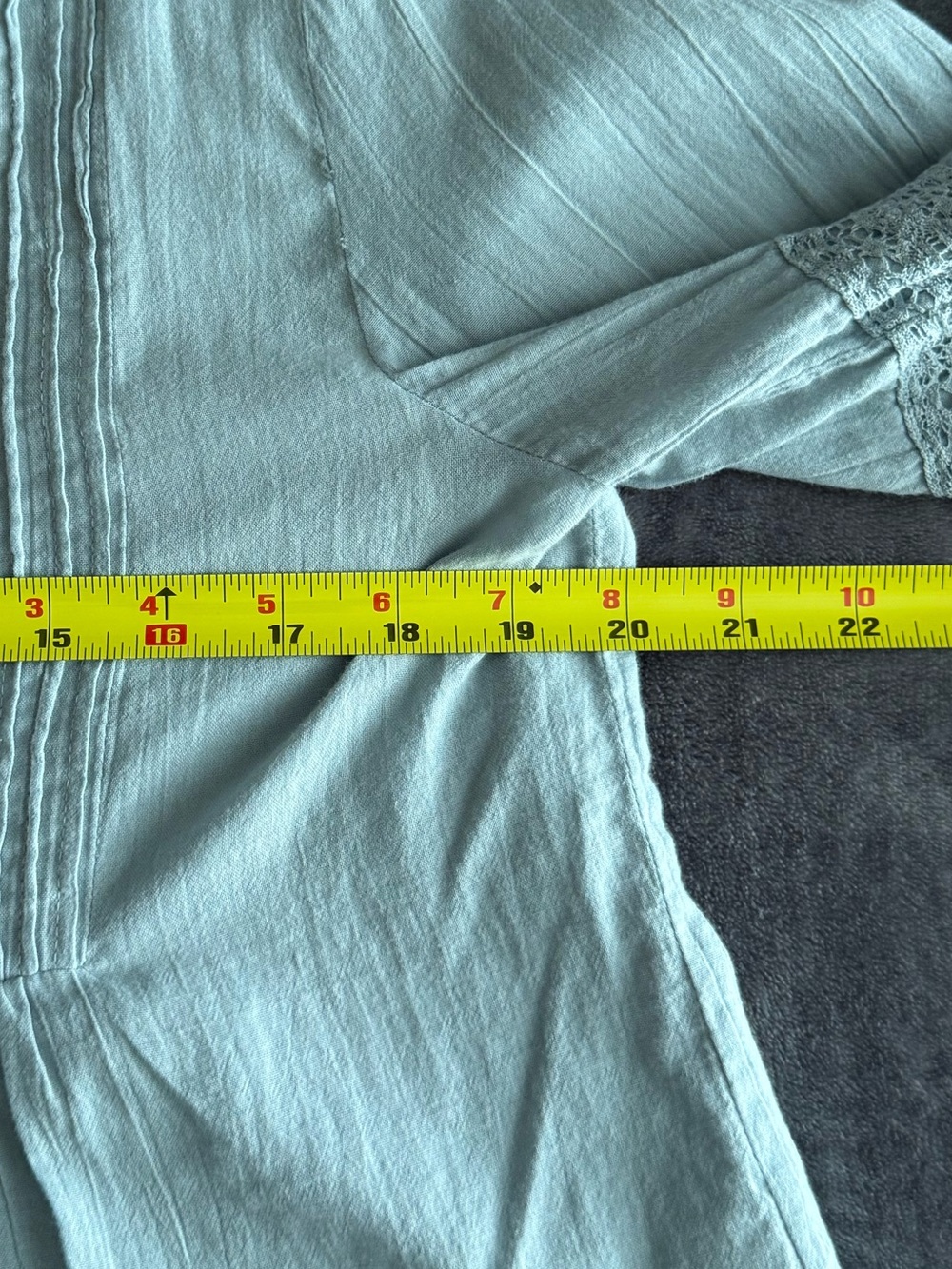 Sundance Luella Victorian Long Sleeve Button Down Top Size M Light Blue Bohemian - Picture 10 of 14